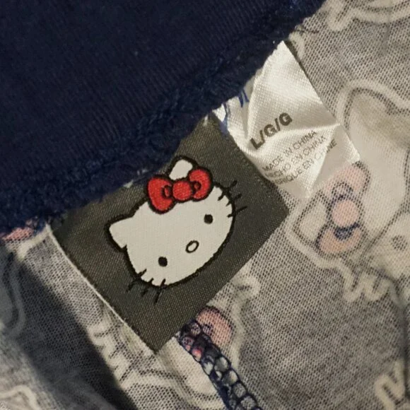 Hello Kitty Navy Blue Lounge Pants Junior’s Large - Picture 4 of 4